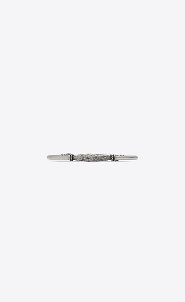 SAINT LAURENT Bracelets メンズ シルバートーンブラスのエナメル製マラケッシュビーバーバングルブレスレット b_V4